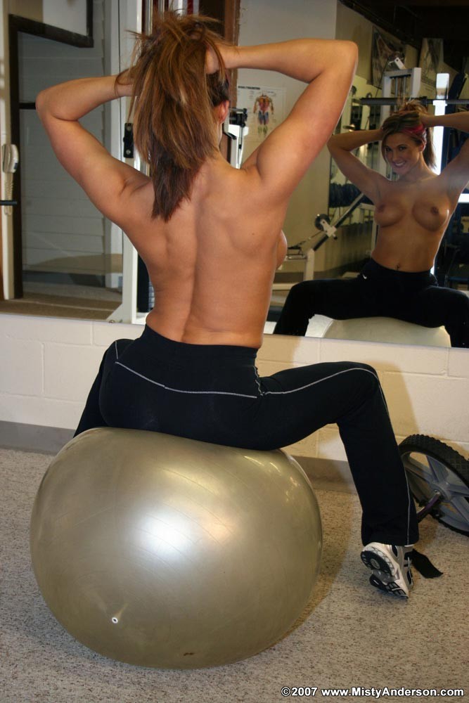 Big boob girl working out nude at the gym #70759735