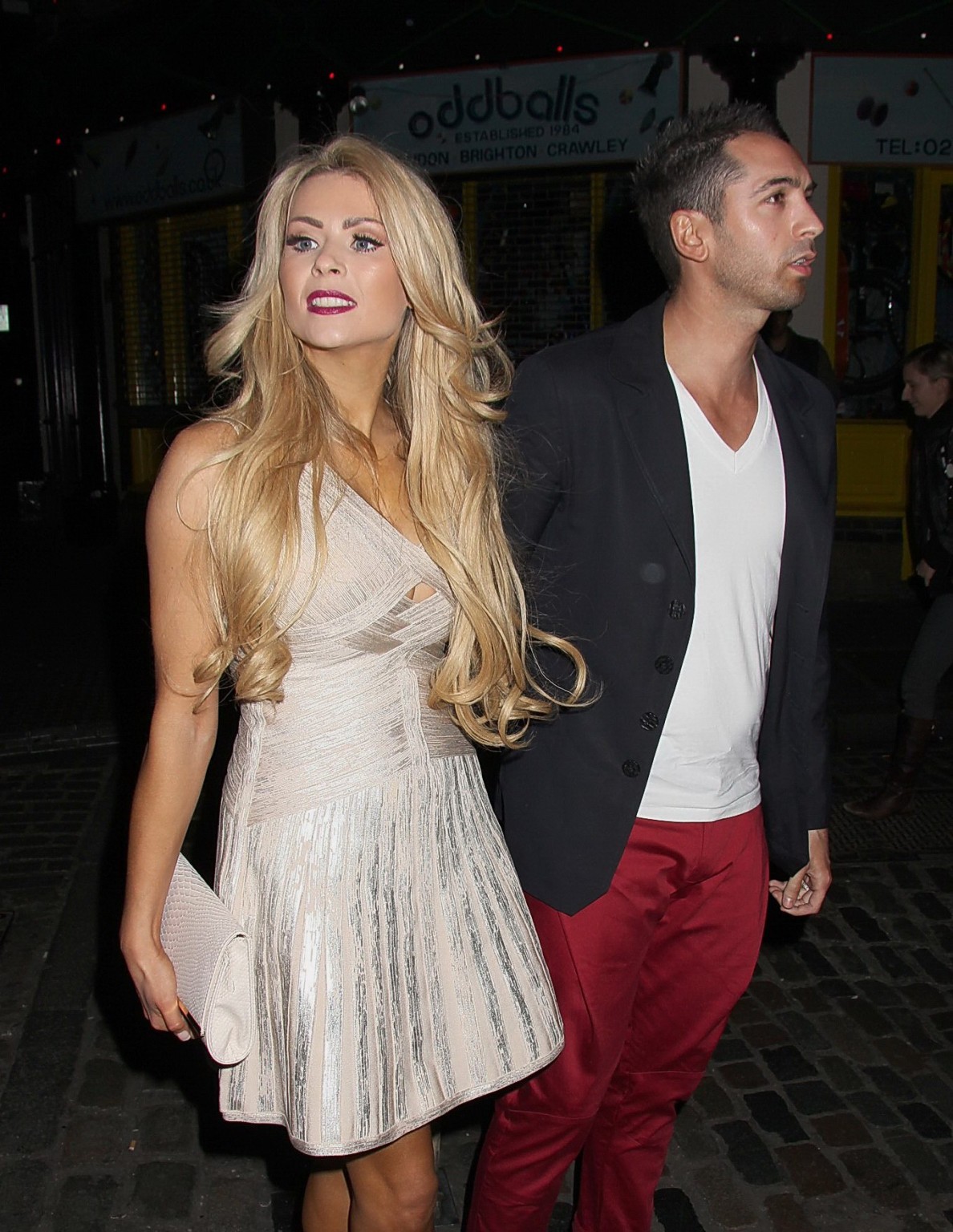 Nicola McLean bursting out of skimpy white mini dress at New Magazine's 10th bir #75239389