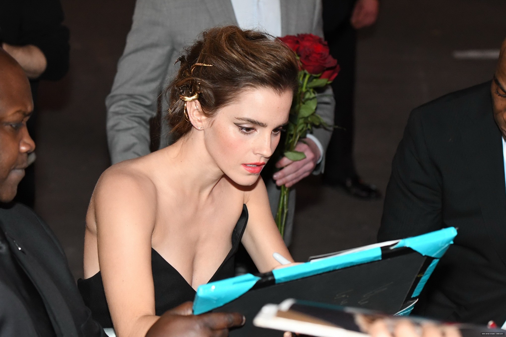 Emma Watson braless showing huge cleavage #75139593