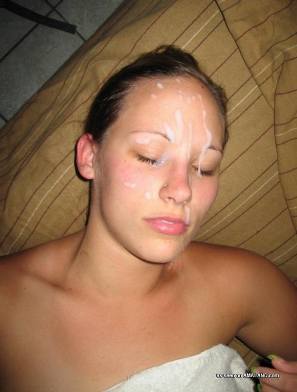 Hot messy facial pics of kinky amateur babes #68041774