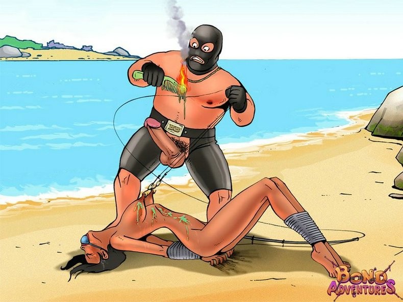 Bondage cartoon sexe sur la plage avec bruce bond
 #69701921