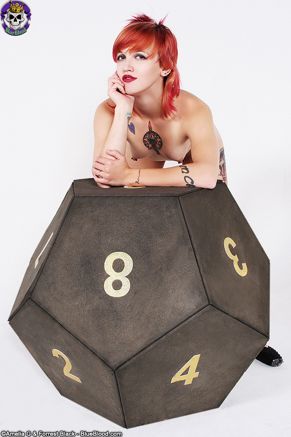 Leggy tattooed teen redhead Pandora Von Kit on huge dice #72591980