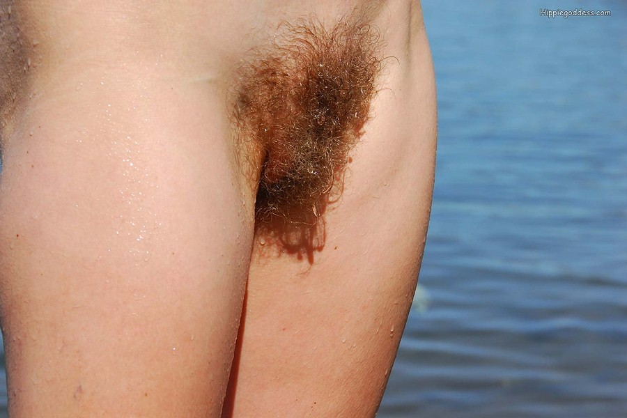 Cute hairy hippie nude at the beach fullbush bared #77306083