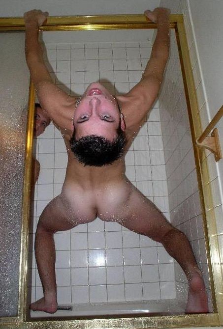 Two amateur college dudes enjoy peeing and taking a shower #76949326