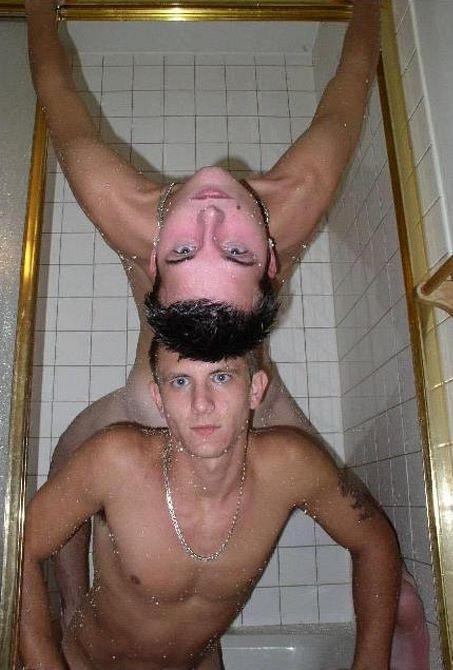 Two amateur college dudes enjoy peeing and taking a shower #76949359