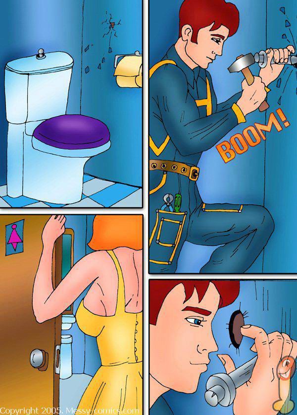 Fumetti per adulti disordinati sul sesso in bagno
 #69720042