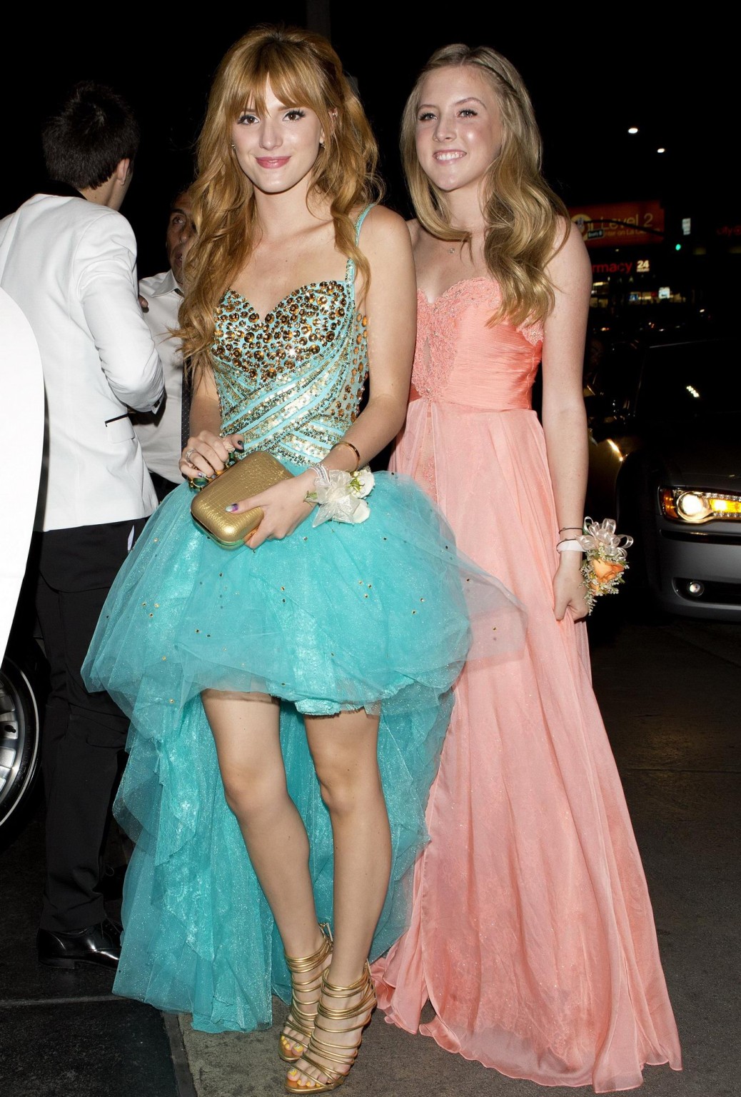 Bella Thorne cleavy and leggy in sexy dress arriving at a film promotion in Los  #75233387