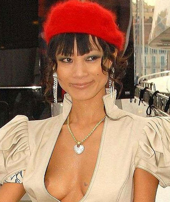 Asian celebrity Bai Ling showing her exposed tiny tits #75403616