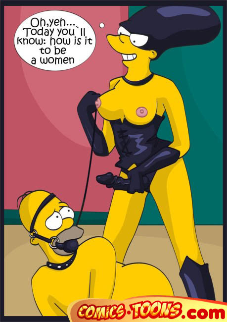 Homer strapon fucked by his busty wife #69626826