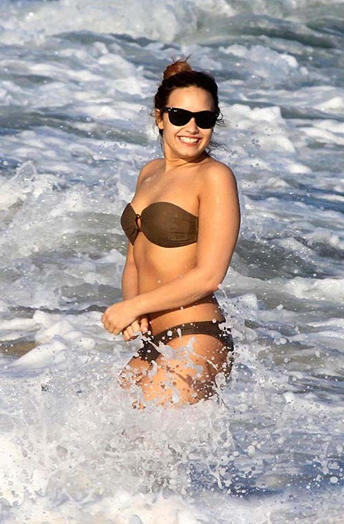 Demi Lovato exposing sexy body and hot ass in bikini on beach #75265705