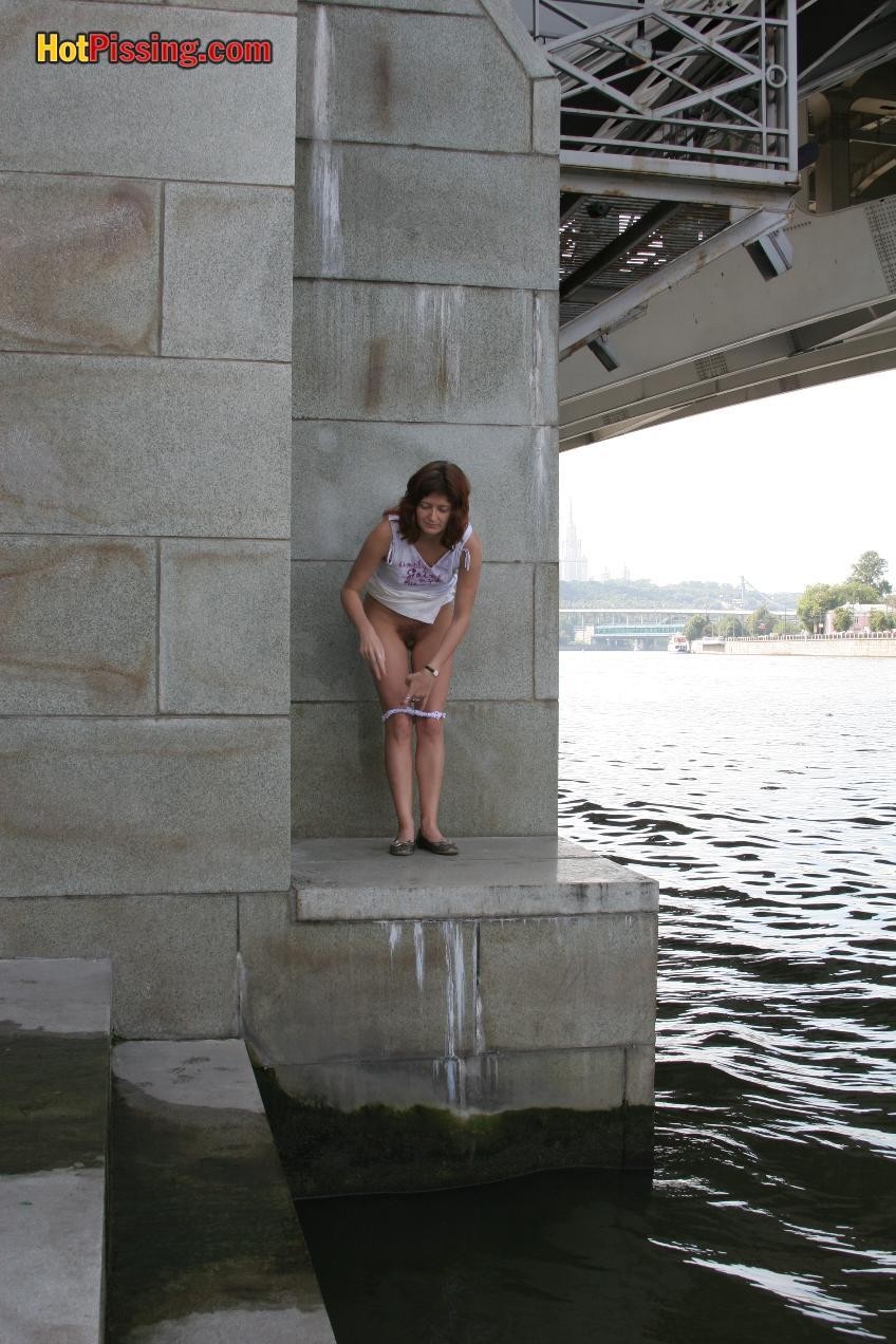 She had no choice except hot pissing under the bridge into the river #76561609