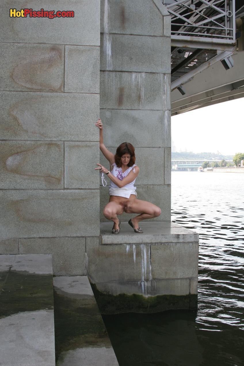 She had no choice except hot pissing under the bridge into the river #76561623