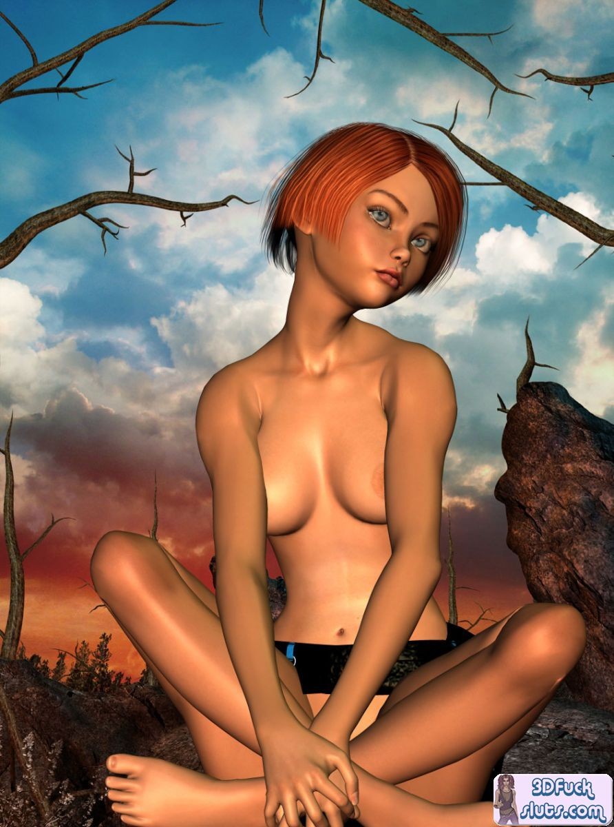 Short hair redhead toon babe nude outdoors #69608750