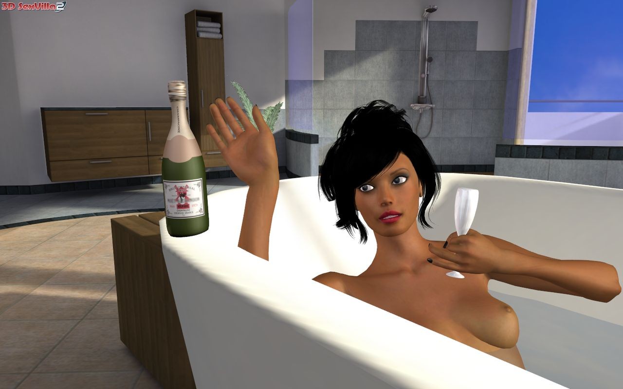 Animated babe takes a bath and sucks a phat cock #69353967