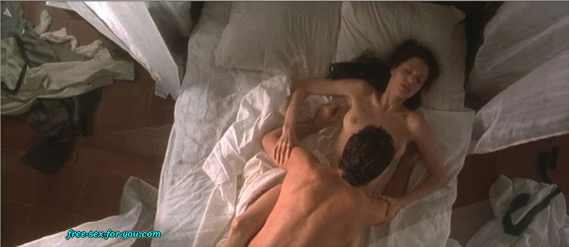 Angelina Jolie showing her nice big tits and fucking hard on bed #75418899