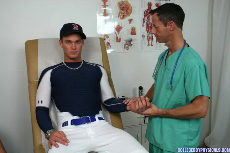 Gay doctor and two sexy young college athletes blowjob action #76981085