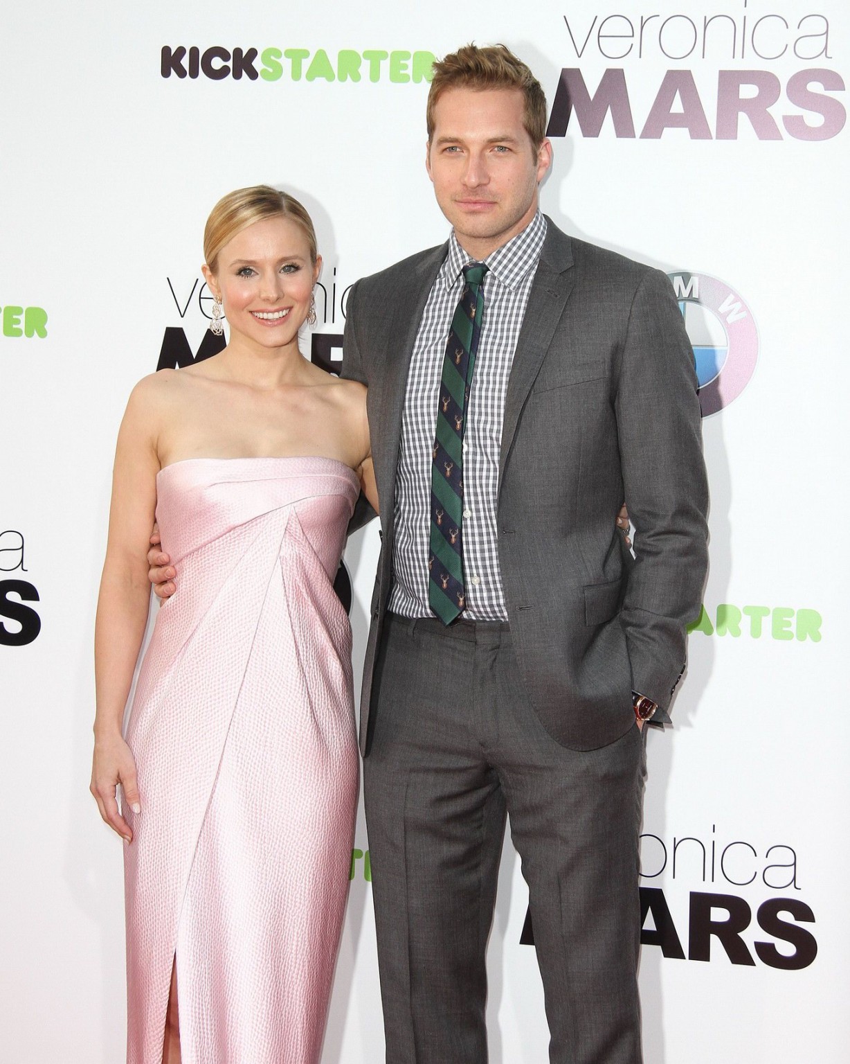 Kristen Bell busty wearing high slit strapless dress at the Veronica Mars premie #75202104