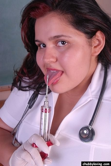 Fat brunette nurse getting nasty and playing with medical tools #75541005