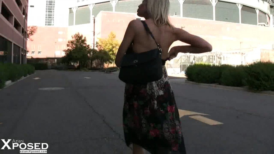 Busty blonde, Kylie Worthy, decides she just has to take a pee right in the park #70468677