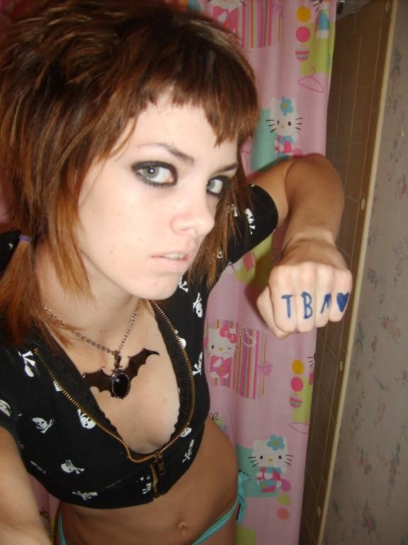 Really Depressed Emo Girlfriend Flashing Her Perky Little Teen Tits #68321613