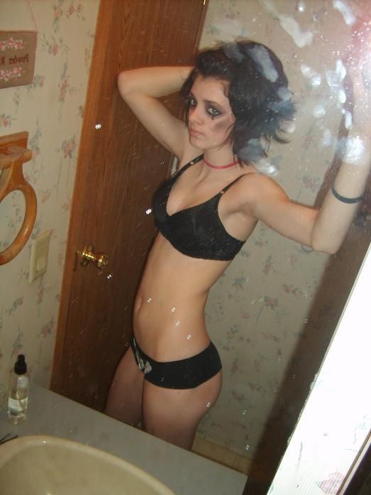 Really Depressed Emo Girlfriend Flashing Her Perky Little Teen Tits #68321626