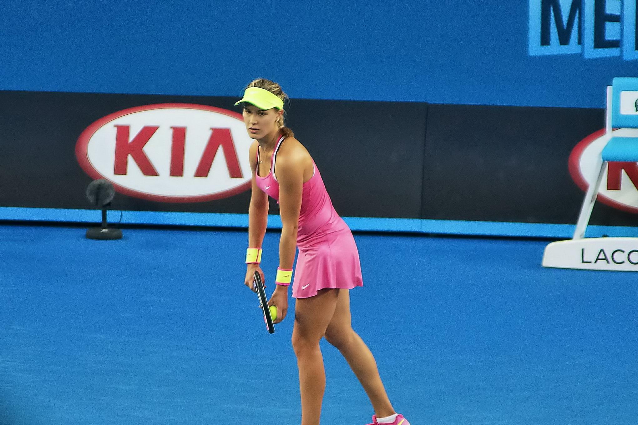 Eugenie bouchard exhibant sa culotte jaune lors du match du second tour des 20 ans
 #75174695