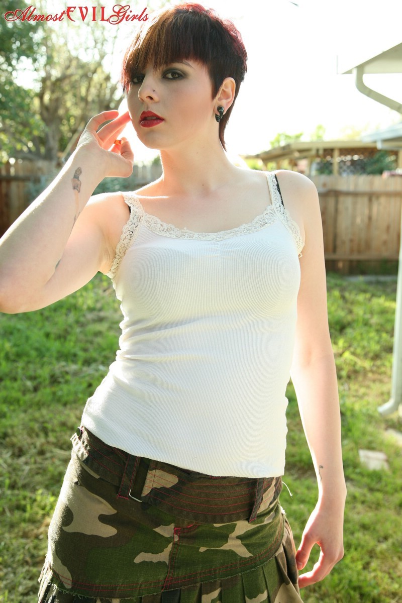 Morna smokes it up outside while she strips #76403801