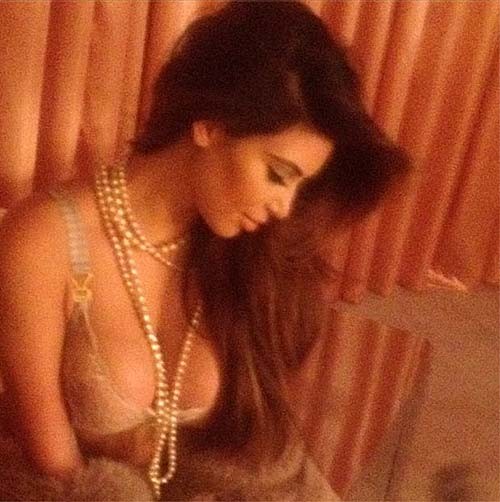 Kim Kardashian exposing sexy body and huge boobs in bra #75253239
