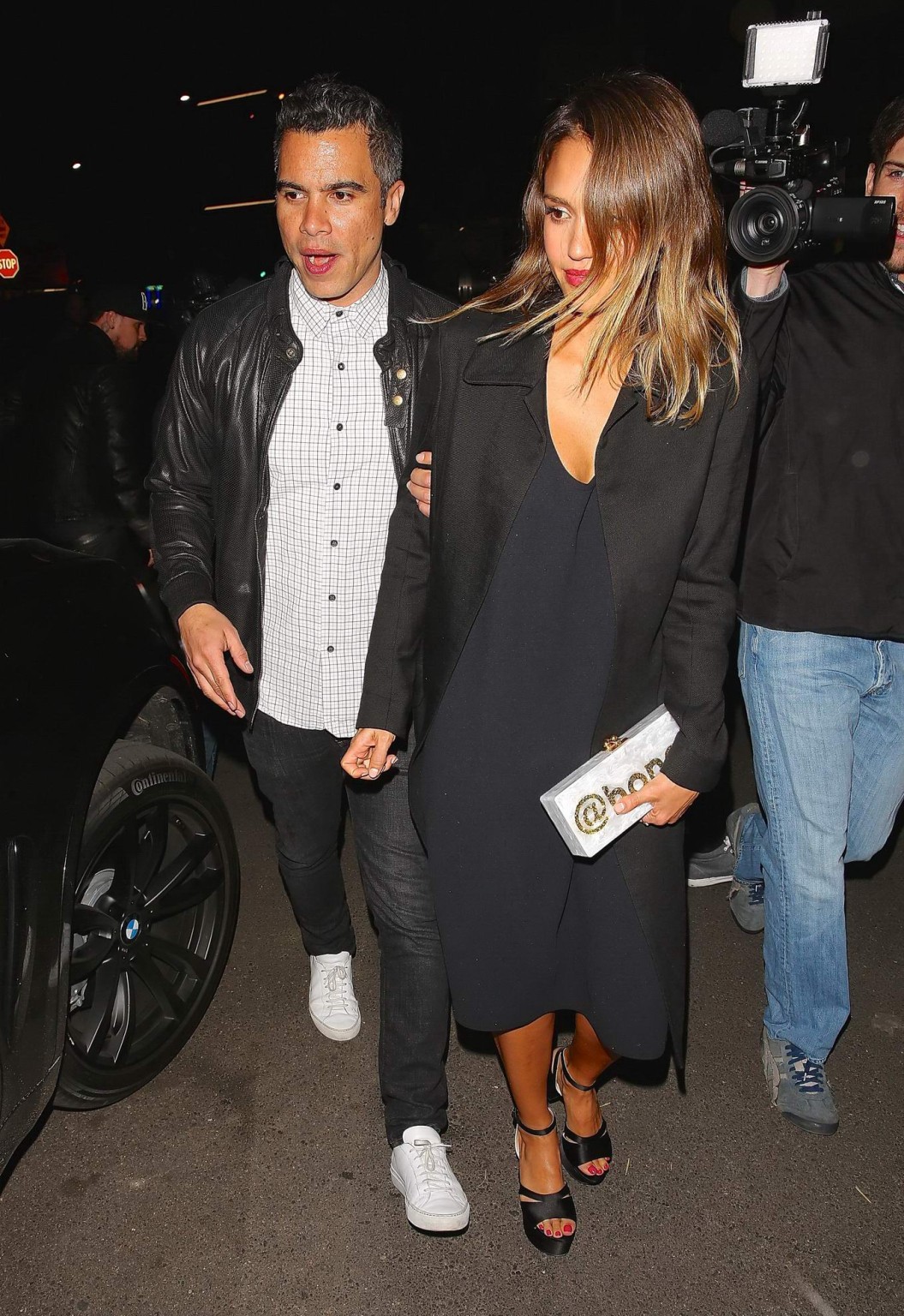 Jessica Alba shows cleavage leaving a club in Los Angeles #75170620