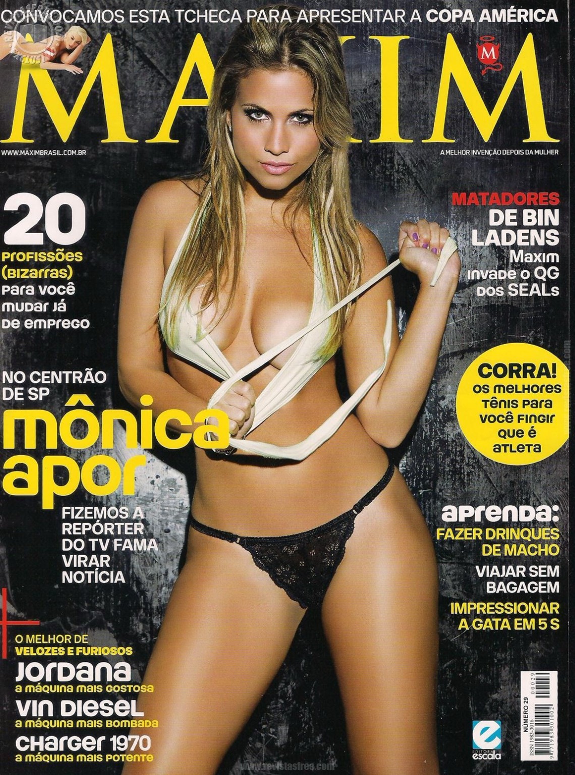 Monica Apor see-through  topless but hiding for June issue of Maxim Magazine Bra #75298167