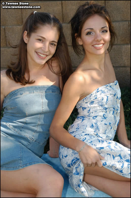 Two teens getting undressed outside #78627924