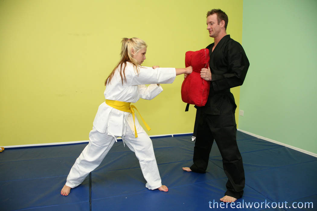 Hot big titted teen strips down and seduces her new karate sensei #67769163