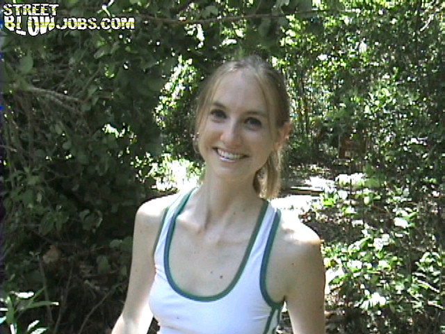 Sexy amateur babe gets busted on spy cam while she blows a stranger in the woods #74503598