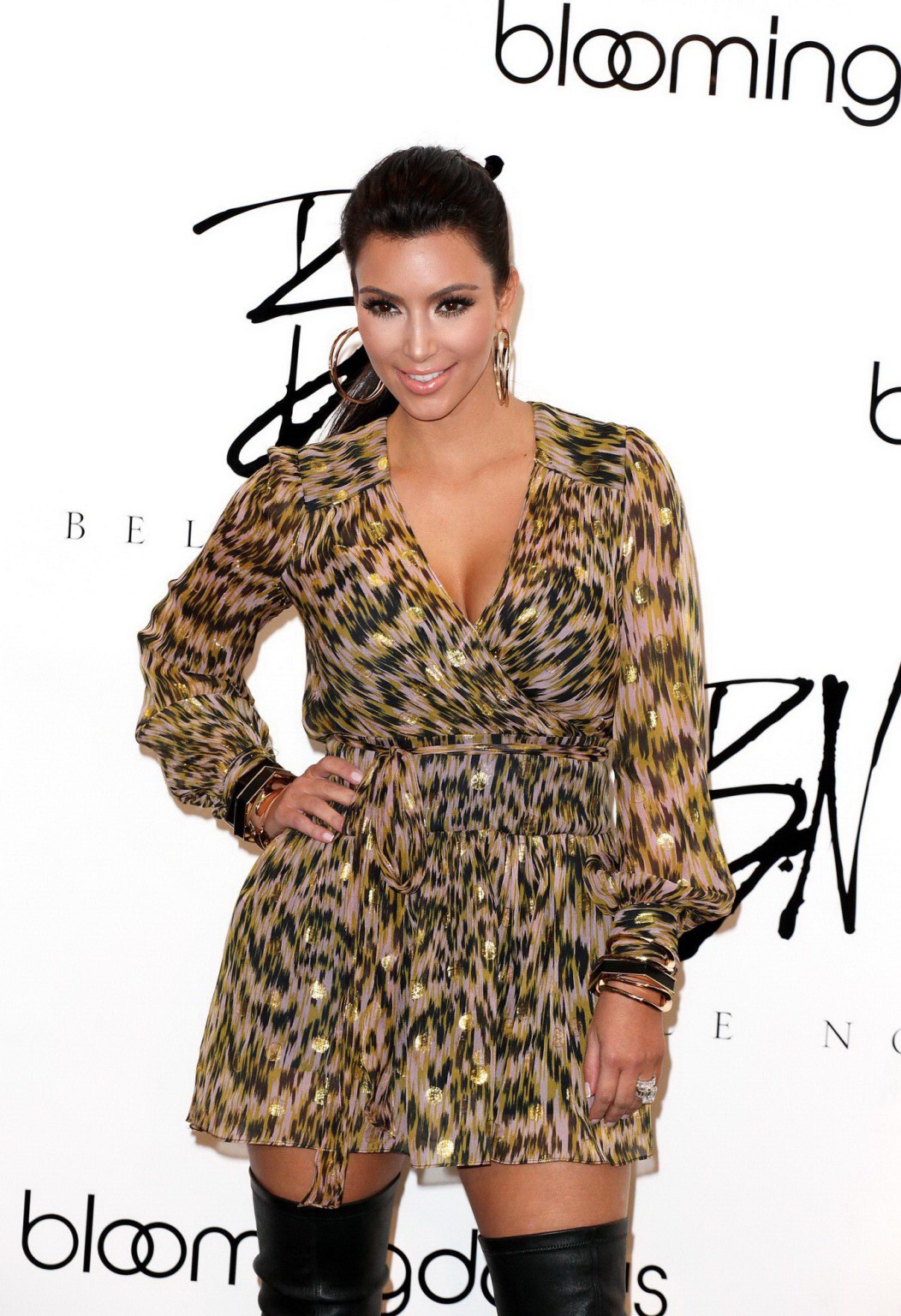 Kim Kardashian in fuckme boots promoting her Belle Noel jewelry line at Blooming #75287327