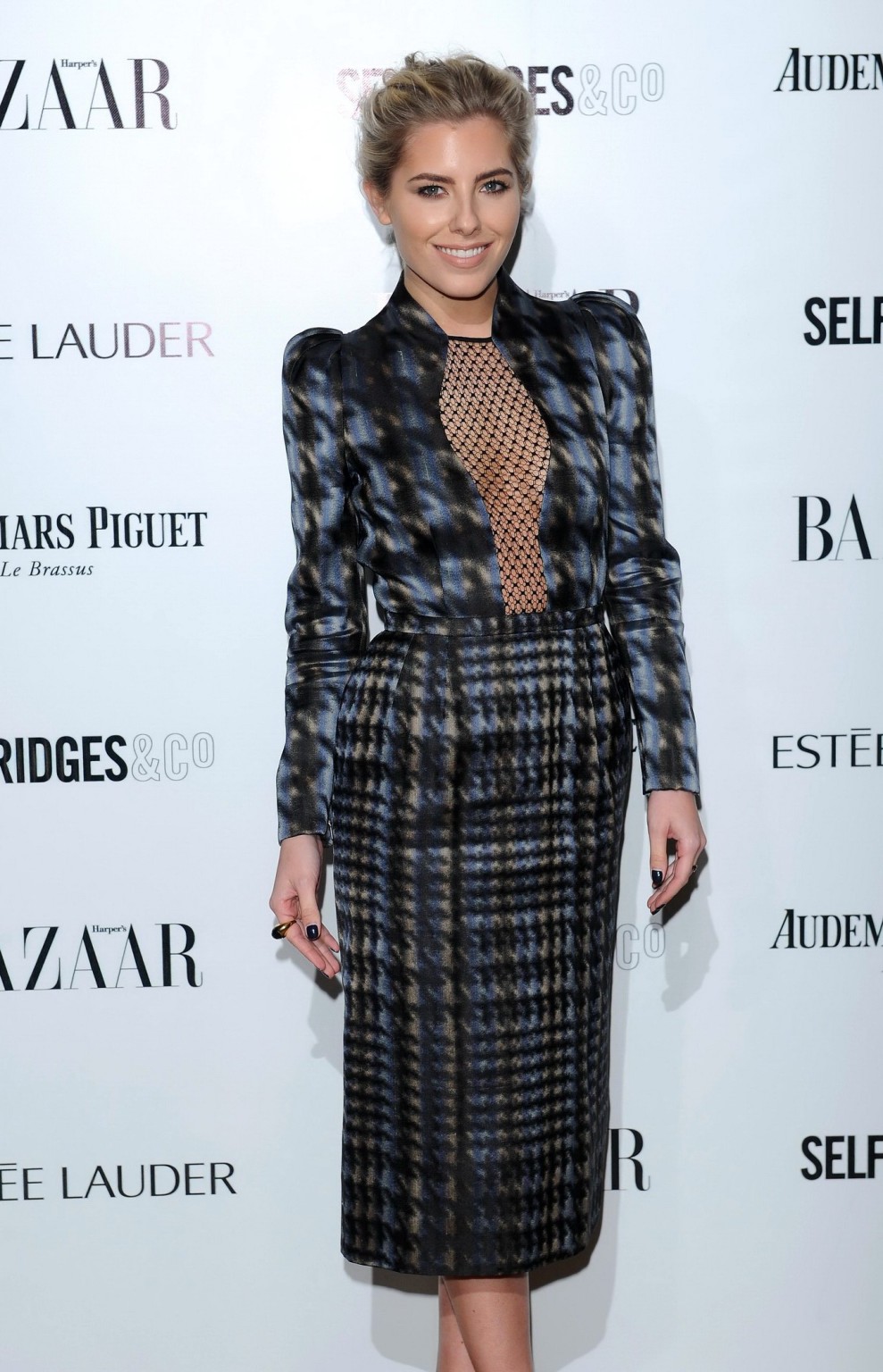 Mollie King braless wearing a partially see through top at the 5th Harper's Baza #75213634