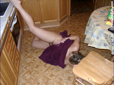 Naked chubby teen posing in the kitchen #73101983