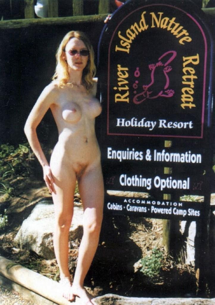 Vintage beach nudist flashing pussies in public #70184208