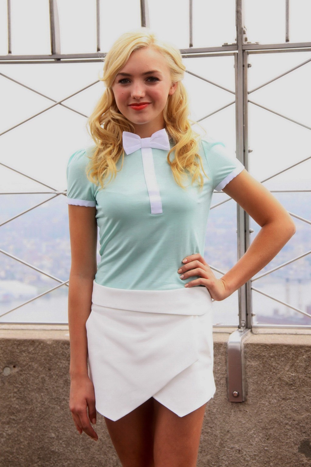 Peyton list leggy wearing tiny hot uniform at the empire state building photocal
 #75197187
