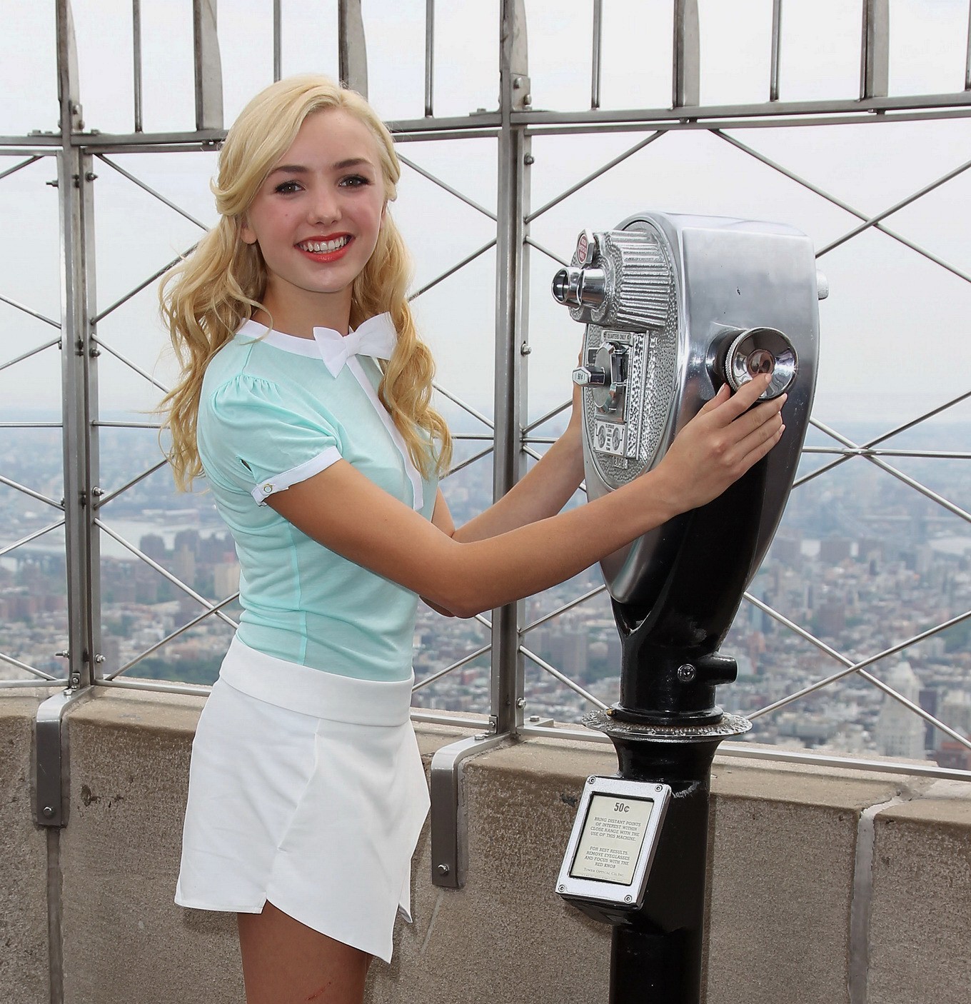 Peyton list leggy wearing tiny hot uniform at the empire state building photocal
 #75197228