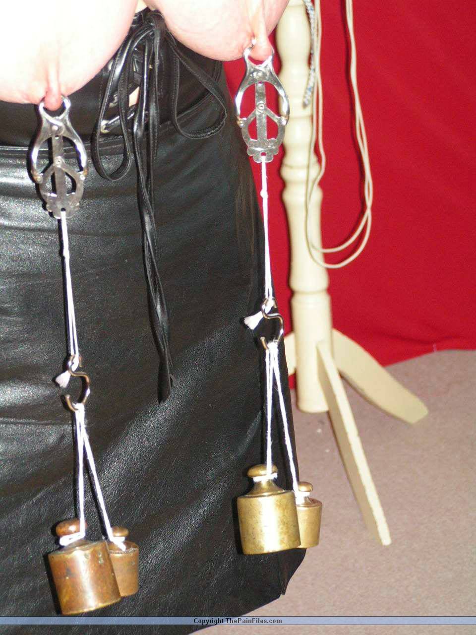 Extreme amateur breast hanging bdsm and lifting by tits torture #71918749