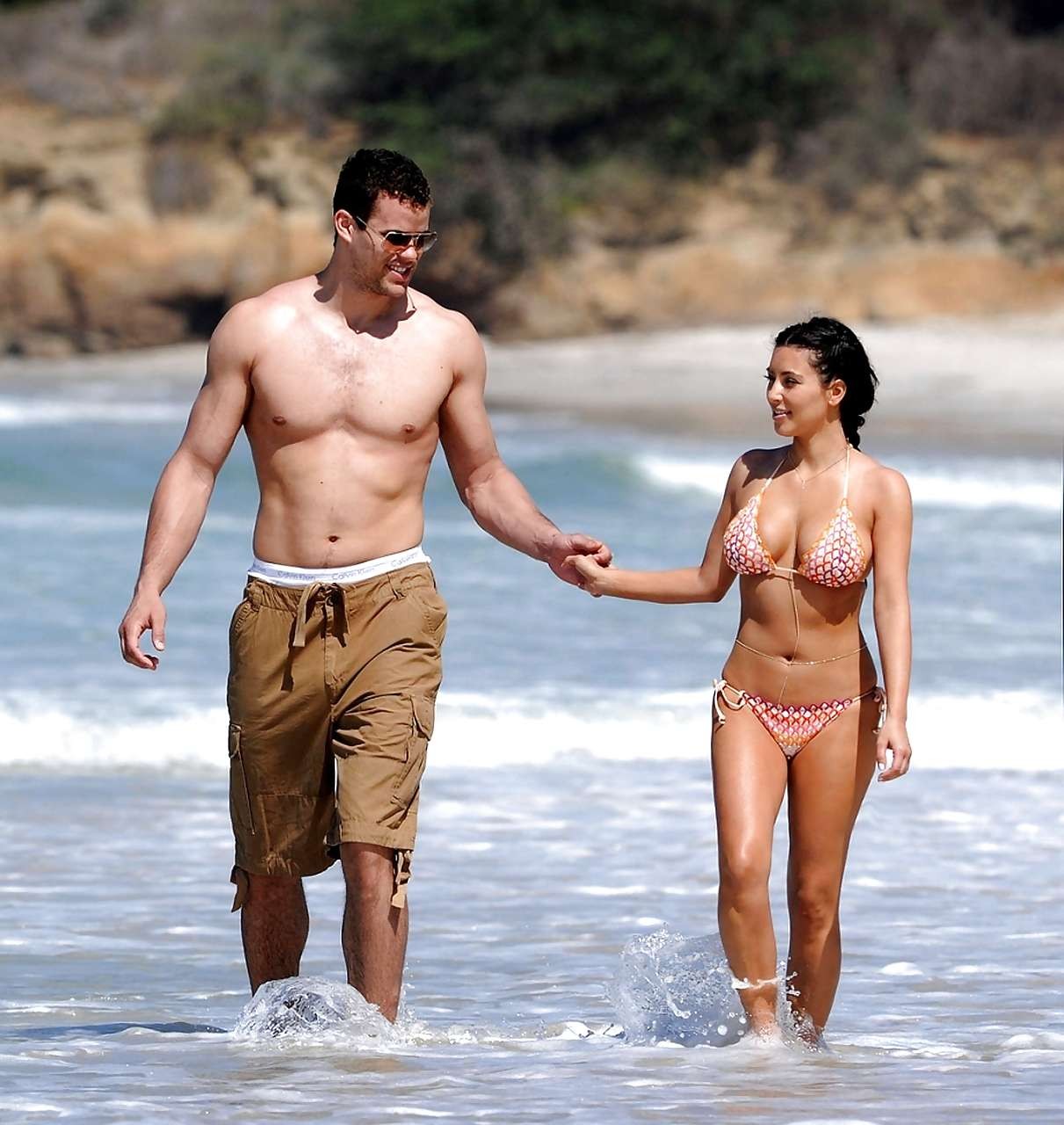 Kim Kardashian exposing her nice body in bikini with boyfriend #75276398