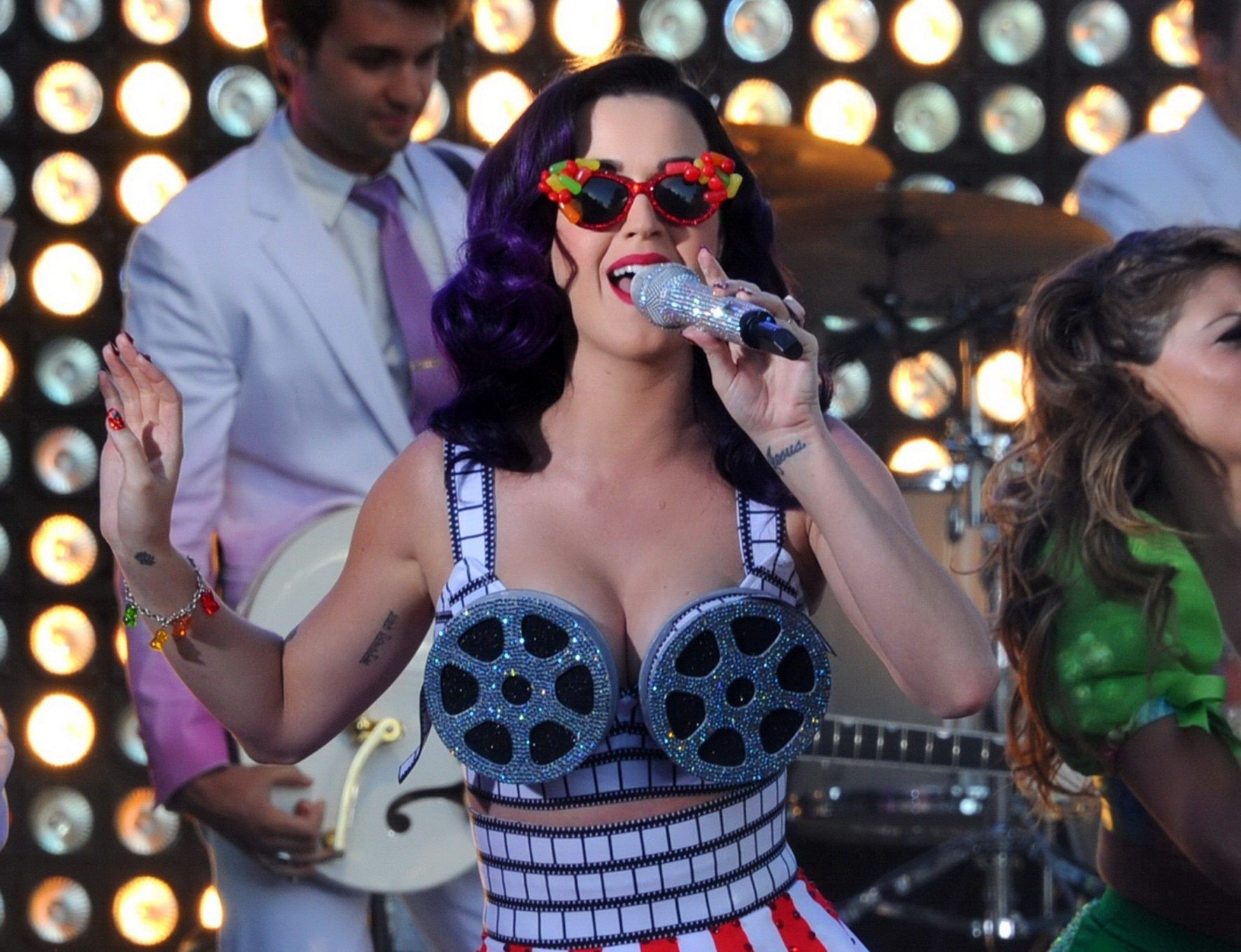 Katy Perry shows huge cleavage performing at 'Katy Perry Part of Me' premiere in #75258891