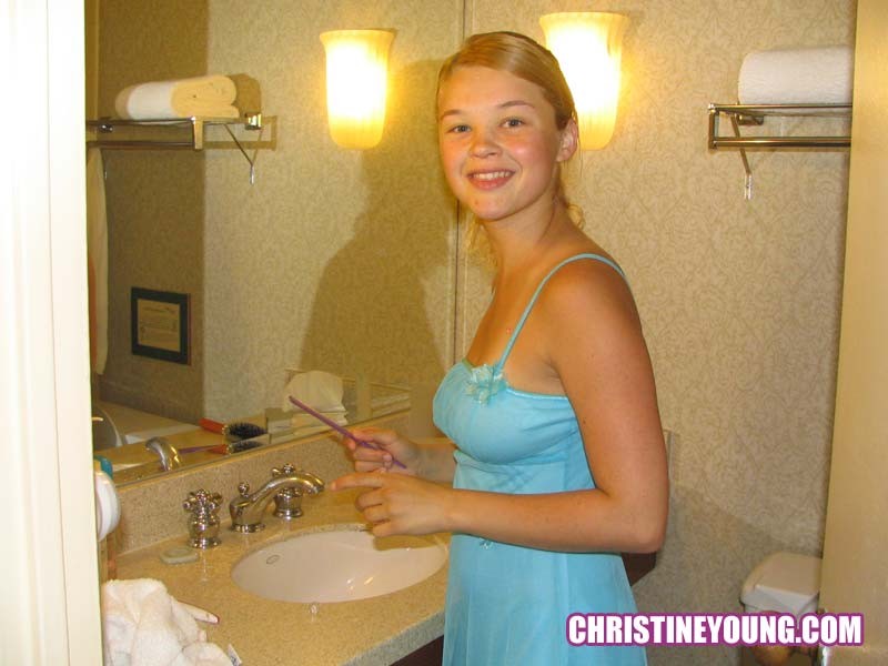 Fun-loving blonde Christine Young in this cute teen gallery #73109843