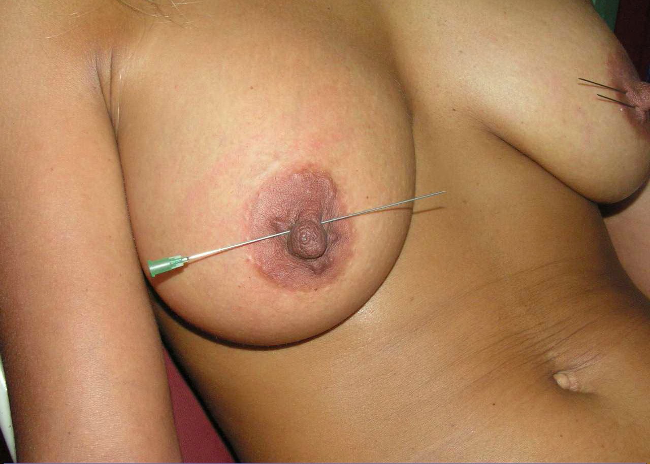 Needle skewered tit torture and extreme pain of ebony slavegirl in nipple domina #72086828