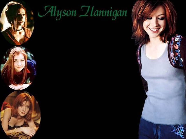 Lovely sexy celebrity Alyson Hannigan showing nude tits #75431649