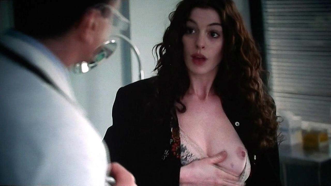 Anne Hathaway exposing her nice big boobs and fucking hard in nude movie scenes #75320795