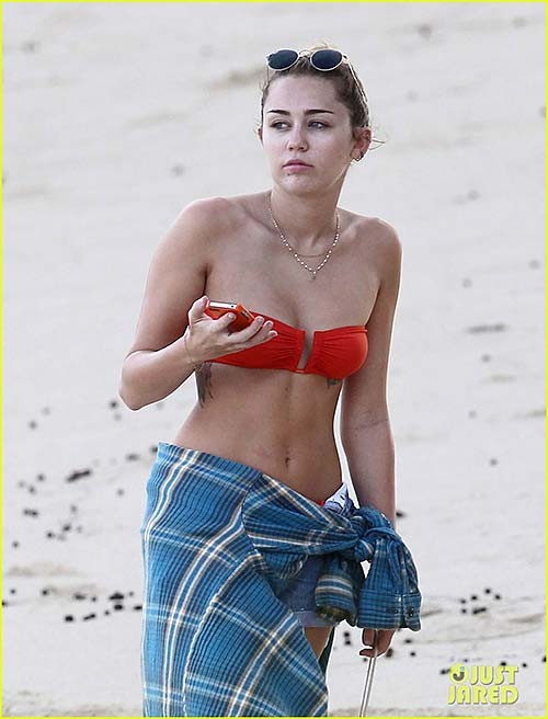 Miley Cyrus sexy bikini and see thru paparazzi photos #75268293
