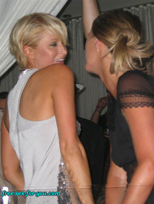 Paris Hilton showing great cleavage and dancing with her sister #75430203