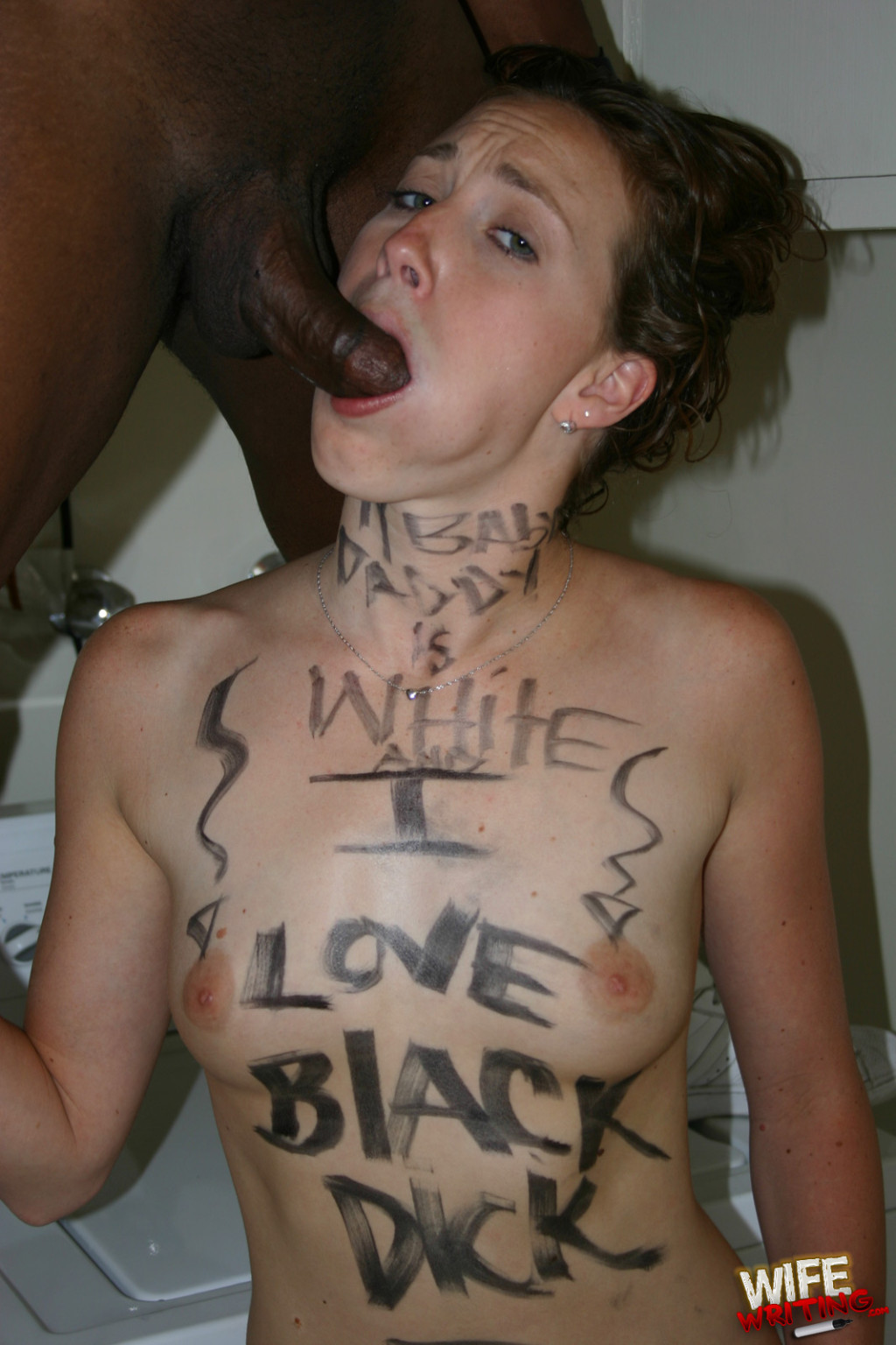 white bitch interracial marked blows cum in mouth #71702777
