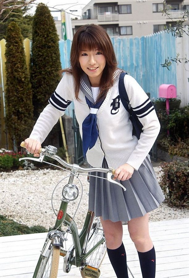 Sweet japanese schoolgirl Towa Aino shows her tits #69778377